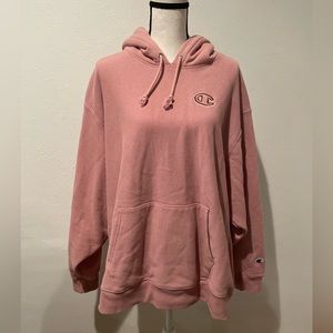 CHAMPION Reverse Weave Winter Back Logo Hoodie Sweater Pink 3X